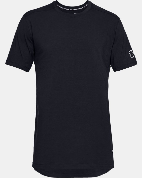 Men's UA Baseline Short Sleeve Long Line T-Shirt in Black image number 3